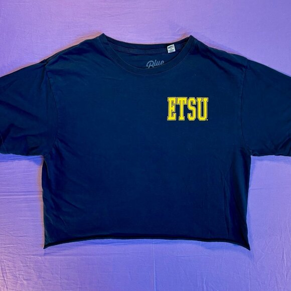 Blue 84 Tops - ETSU Buccaneers Cropped T-Shirt Blue 84 Women’s M Navy NCAA